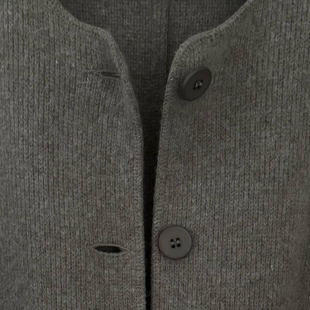 Rodier France Wool Angora Long Cardigan Jacket Green Grey S/M Relaxed Fit - Picture 8 of 12